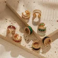 Koreanische Farbe Zirkonia kein Piercing Ohr Knochen Clip Ohrringe für Frauen Mädchen 18 Karat