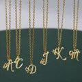 Winzige Anfangs buchstaben Halskette für Frauen Gold Farbe Edelstahl Halsketten Name Alphabet Glück