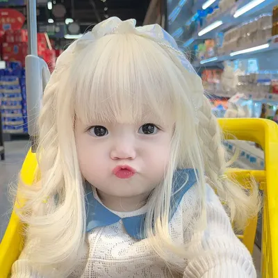 Kinder Perücke cremefarbenen Luft knall für kleine Mädchen wieder geborene Puppe Haar Kopf bedeckung Kopf bedeckung für Kinder Zubehör für Baby Toupet Image
