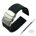 HQ Neue Design Schwarz Silikon Gummi Uhr Frauen-silikon-gummi-armband-band-faltschließe Wasserdicht