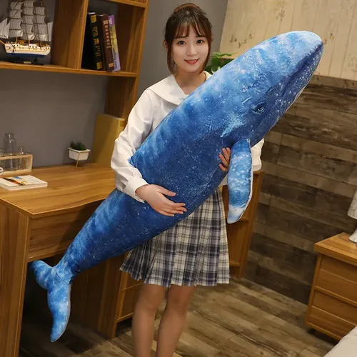 55-130cm Riesen Traum wal & Hai Plüsch tier gefüllt Blauwal Puppe weiches Kissen niedlichen Sofa