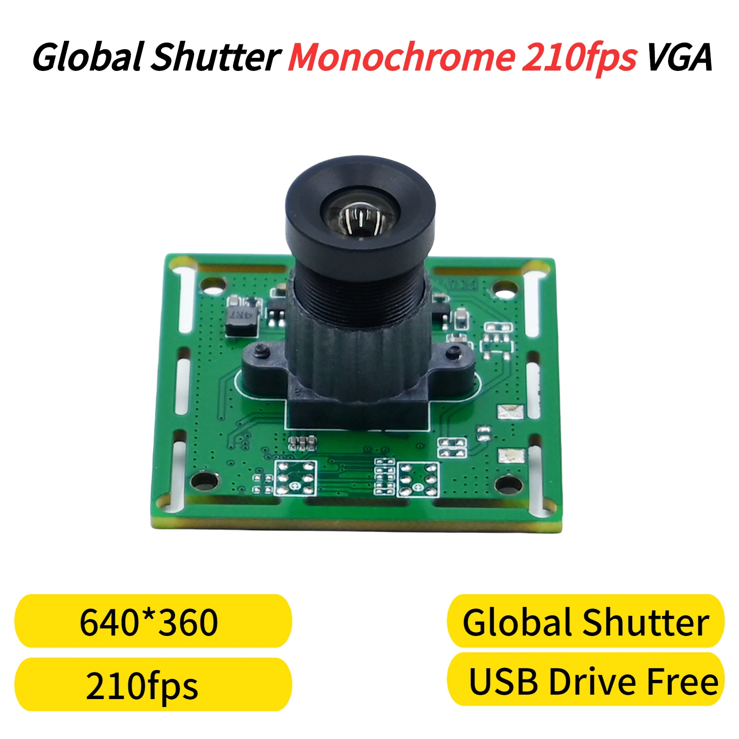 210fps Global Shutter Kameramodul VGA, monochrome USB-Webcam, Hochgeschwindigkeitsaufnahme, industrielle Anwendungen Raspberry Android PC Image