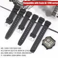 18mm Gummi Armband für Casio AQ-S810W S800W W-735H SGW-300 AE-1000W 1200 Schwarz Silikon Pin