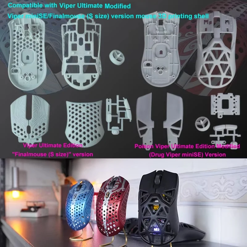 3D-gedrucktes Ersatzgehäuse-Set für Viper Ultimate Edition Change Viper Mini SE/Finalmouse (S-Größe), Maus-Reparaturteile Image