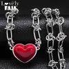 Punk Liebe Rot Herz Anhänger Halskette für Frauen Kpop Edelstahl Hip Hop Fashion Party Ästhetischen Halskette Schmuck Set Geschenke