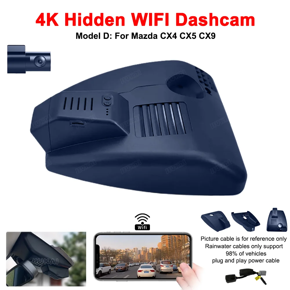 Für mazda CX-5 CX-4 cx5 cx4 2012-2015 linkslenker 4k hd dash cam für auto kamera recorder dashcam wifi auto dvr Image