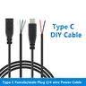 Schwarz Typ-C USB-Buchse Stecker 2 4-Draht-Stromkabel Kabel abgestreift maximaler Strom 3a für