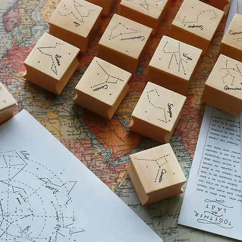 Vintage Cosmic Sterne Konstellation Holz Stempel DIY Holz Briefmarken Für Scrapbooking Schreibwaren