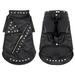 Waterproof Dog Cat Leather Jacket Cool Rivet Studded Winter Clothes Coat Black