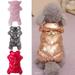 KAOU Pets Clothes Buckle Washable with Tow Ring Thickened Waterproof Windproof Non-allergic Four Leggings Pet Costume for Winter Pink