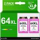 64 Tri-Color Ink Cartridge compatible for HP 64 Tri-Color Ink Cartridge 2 pack