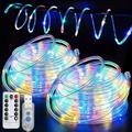 23Ft 50LED Rope Lights Outdoor USB Powered Clear Tube String Lights with 8 Modes Waterproof Indoor Outdoor LED Rope Lighting for Deck Garden Pool Patio Wedding Xmas Decorations Blue