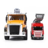 Fire Truck Toy 2 Pack Firetruck Toys Set with Truck and Trailer Rotating Ladder Firetruck Pull Back Alloy Car Toys for Toddlers Boys Girls Kids Gift Age 3 4 5 6 7 Years Old