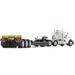 Peterbilt 367 Day Cab White Komatsu and Talbert 55SA Tri-Axle Lowboy Trailer Black 1/50 Diecast Model by First Gear