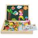 Hemoton Wooden Educational Toys Double-sided Magnetic Animal Puzzle Board Early Education Game for Children Boys and Girls