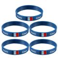 NUOLUX 5PCS National Flag Printing Bracelet Eco-friendly Silicone Bracelet Country Flag Wristband Fashion Sports Bracelet for Women Men (France Capital and Small Letter Random Assorted Color)