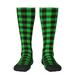 Bingfone Compression Socks For Women And Men Long Socks For Running Athletic Cycling Nurse-Buffalo Plaid Green Black