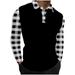 B91xZ Men s Long Sleeve Polo Shirts Long Sleeve Casual Outdoor Golf Tennis Polo Solid Quick Dry 3 Buttons Tops Black S