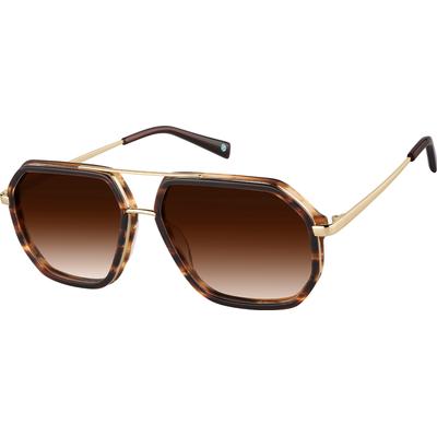 Zenni Aviator Rx Sunglasses Tortoiseshell Mixed Full Rim Frame
