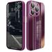Mobile Phone Case for iPhone 12 Pro Max Luxury Premium PU Leather Vertical Central Stripe Shockproof Anti-fingerprint Anti-slip Ultra Slim Case Cover for iPhone 12 Pro Max Plumcolor