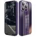 Mobile Phone Case for iPhone 13 Pro Max Luxury Premium PU Leather Vertical Central Stripe Shockproof Anti-fingerprint Anti-slip Ultra Slim Case Cover for iPhone 13 Pro Max Darkpurple