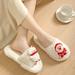 Fnochy Christmas Tree Santa Claus Women s Slippers House Bedroom Slippers For Women Fuzzy Plush Comfy Lined Slide Shoes