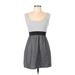 Xhilaration Casual Dress - A-Line Scoop Neck Sleeveless: Gray Color Block Dresses - Women's Size Large