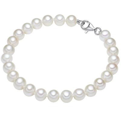 Valero Pearls Perlen-Armband Sterling Silber Süßwasser-Zuchtperle in 18 cm Damen Image