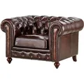 uno Sessel im Vintage-Look Chesterfield ¦ braun ¦ Maße (cm): B: 124 H: 80 T: 100 Polstermöbel > Sessel > Ledersessel - Höffner
