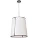 Notched Drum 18.25" Wide 3 Light Black Notched Pendant