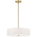 Everly 20" Wide 4 Light Aged Brass Pendant