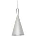 Helsinki 8" Wide 1 Light Cone Matte White Pendant