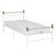 Seconique Marlborough 3' Bed - White/Antique Brass