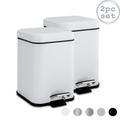 Square Bathroom Pedal Bins 3 Litre Pack of 2