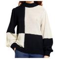 DEDICATED - Women's Sweater Knitted Rutbo Blocks - Pullover Gr M schwarz