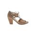 Paul Green Heels: Tan Solid Shoes - Women's Size 6 1/2 - Open Toe