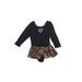 Moret Active Girl Long Sleeve Outfit: Black Bottoms - Size X-Small