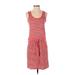 Ann Taylor LOFT Casual Dress - DropWaist Scoop Neck Sleeveless: Red Dresses - Women's Size X-Small