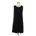 Ann Taylor LOFT Casual Dress - Shift Scoop Neck Sleeveless: Black Solid Dresses - Women's Size Medium