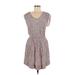 Rebecca Taylor Casual Dress - DropWaist: Gray Hearts Dresses - Women's Size 6