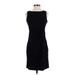 Ann Taylor Casual Dress - Party Crew Neck Sleeveless: Black Solid Dresses - Women's Size 4 Petite