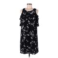 LC Lauren Conrad Casual Dress: Black Floral Motif Dresses - Women's Size Medium