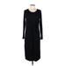 Gap Casual Dress - Sheath Scoop Neck Long sleeves: Black Print Dresses - Women's Size Medium