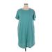 Lularoe Casual Dress - Shift Crew Neck Short sleeves: Blue Print Dresses - Women's Size X-Large
