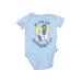 Rabbit Skins Short Sleeve Onesie: Blue Print Bottoms - Size 6 Month