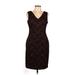 Donna Ricco Casual Dress - Sheath V Neck Sleeveless: Burgundy Solid Dresses - Women's Size 10