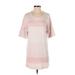 Zara Casual Dress - Shift Scoop Neck Short sleeves: Pink Print Dresses - Women's Size Small