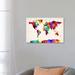 iCanvas 'Map of The World (Abstract Painting) II' by Michael Tompsett Graphic Art on Canvas Canvas | 18" H x 26" W x 1.5" D,1 Panel | Wayfair