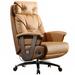 Kinnls Genuine Leather Executive Chair Upholstered in Brown | 46.46 H x 28.74 W x 33.86 D in | Wayfair 142-Khaki