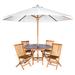 Longshore Tides Masonville 6-Piece 4-ft Teak Round Folding Outdoor Table Set Wood/Teak in White | Wayfair LNTS1627 39142715